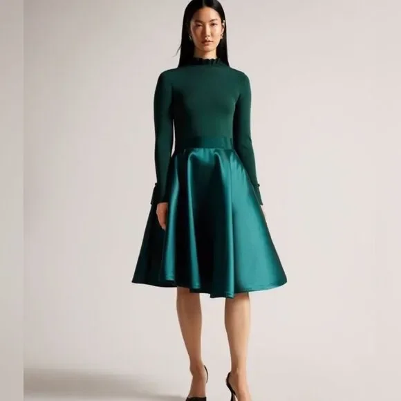 ted baker knitted frill full skirt dress Ted Baker | Dresses | Nwt Ted Bakerlondon Knitted Frill Fullskirt Dress